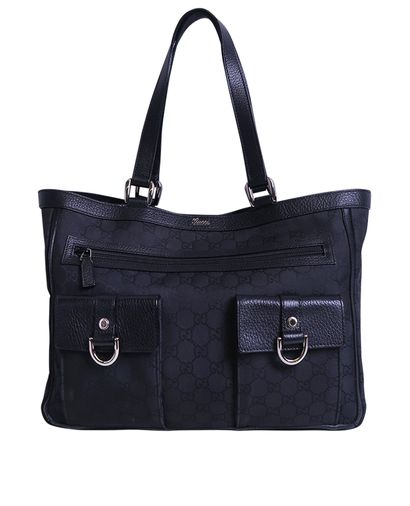 Abbey Pocket Tote, &pound;405, Handbags, Black, Chiffon (Nylon), Front view